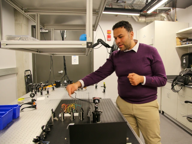 Mohammed ElKabbash in his lab.