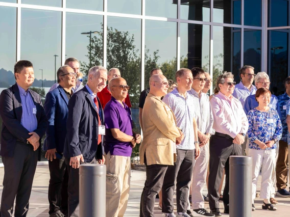 A group photo of inventors who earned U of A patent coins for patents issued in fiscal year 2024. 