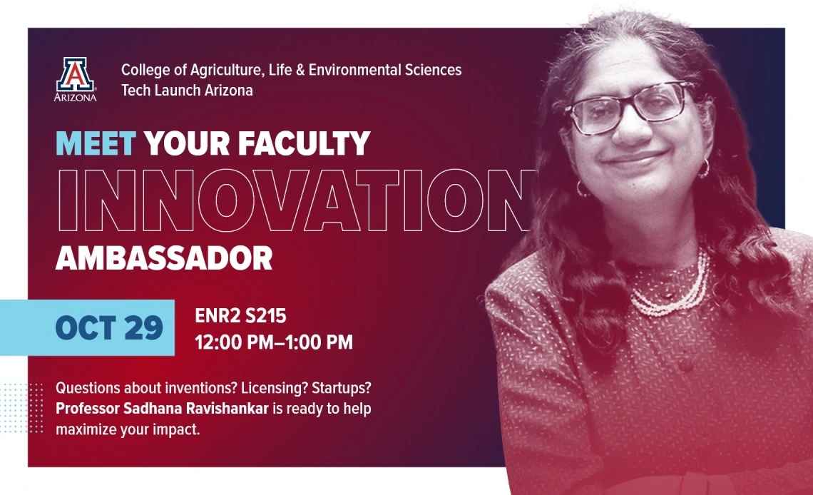 Sadhana Ravishankar, professor of Comparative Animal & Biomedical Sciences at the College of Agriculture, Life & Environmental Sciences