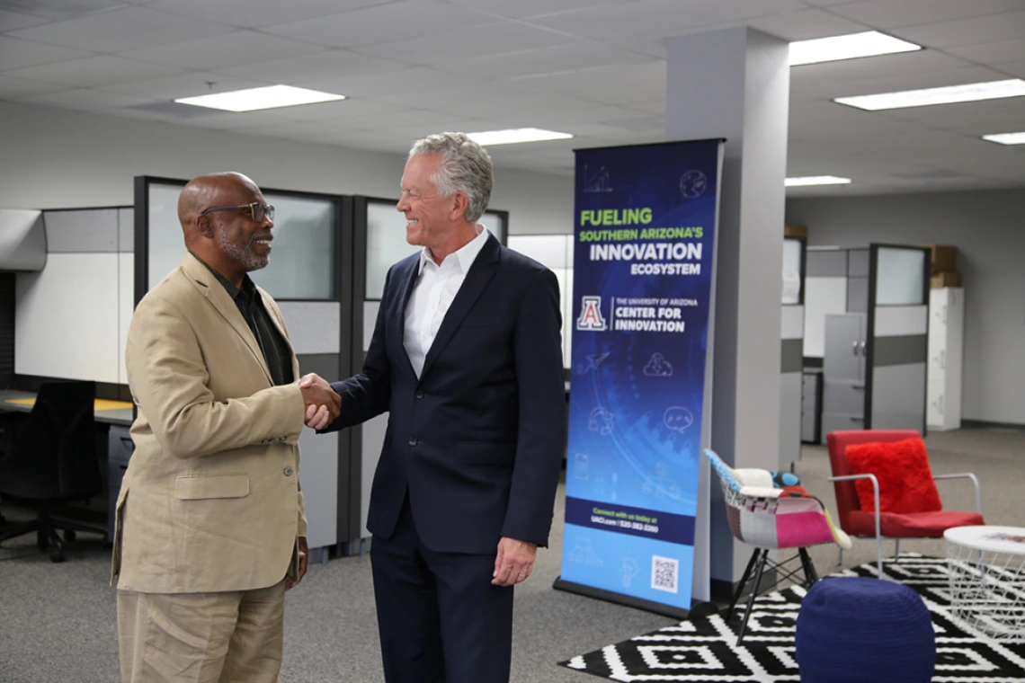Left to right: Jeff Cary and Dr. Samuel Keim at the University of Arizona Center for Innovation