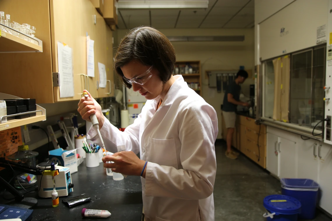 Colleen Janczak in the lab. Colleen Janczak in the lab.