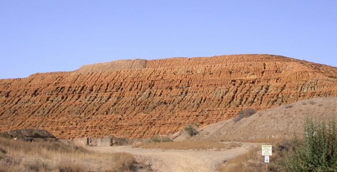 The front of the mine tailings pile at the Iron King Mine and Humboldt Smelter Superfund Site in Yavapai County. The front of the mine tailings pile at the Iron King Mine and Humboldt Smelter Superfund Site in Yavapai County.