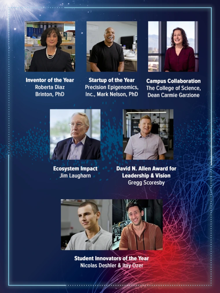 Graphic showing the seven I-Squared honorees for 2025. 