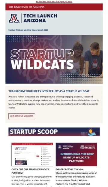 Startup Wildcats newsletter image