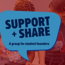 Graphic promoting Support + Share